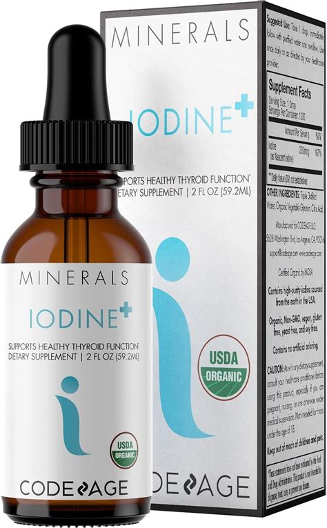 Buy Usda Organic Iodine Drops 250 Mcg 1 Year Supply Nascent