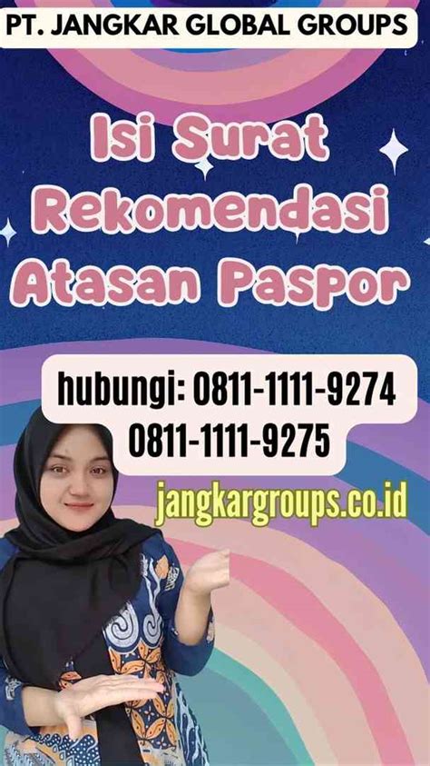 Surat Rekomendasi Atasan Paspor Jangkar Global Groups