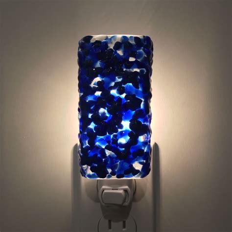 Glass Night Light Cobalt Blue Fused Glass Kitchen Or Etsy Blue Kitchen Decor Cobalt Blue