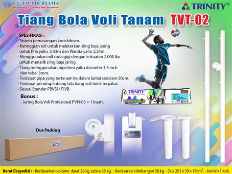 Tiang Bola Voli Tanam Trinity TVT 02 CV JAYA BERSAMA Co Id