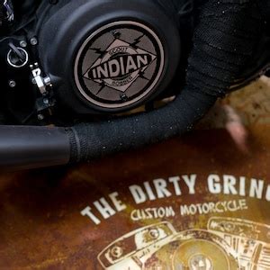 2015 Indian Scout Bobber Motorcycle Custom Engraved Derby Cover Black