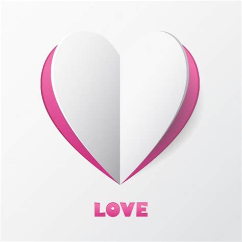 Vector Banner In The Form Of Heart With Ribbon Valentines Day Stock