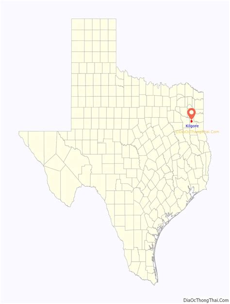 Map of Kilgore city, Texas - Thong Thai Real