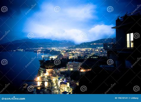 Amalfi Coast at Night stock image. Image of europe, mediterranean ...