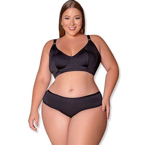 Conjunto Lingerie Plus Size Feminino De Microfibra Calcinha E Sutian