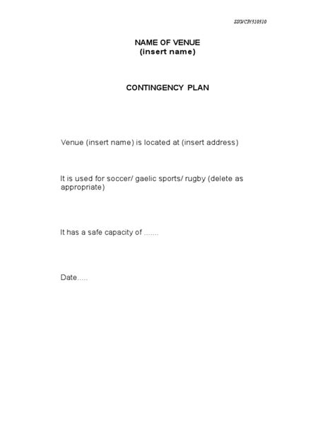 Contingency Plan Template 14 Pdf Emergency Risk