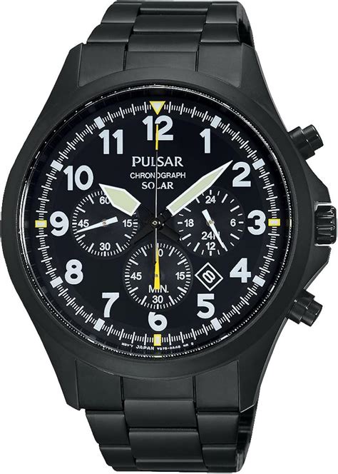 Pulsar Herren Armbanduhr Xl Solar Chronograph Quarz Edelstahl