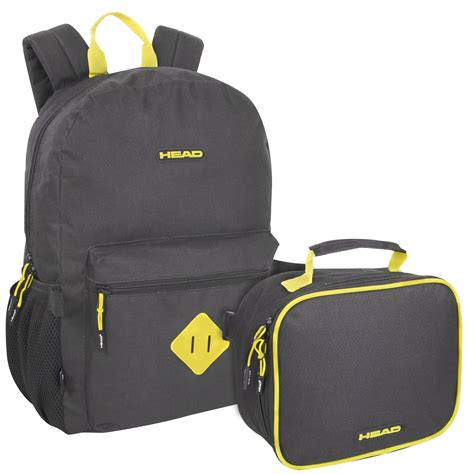 HEAD 17”L Backpack with Matching Insulated Attachable Lunch Bag, Front ...