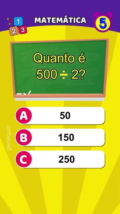 Quiz De Matemática 5 Ano Fácil - Quiz de matemática 5 ano para testar seu conhecimento matemático #quiz ...