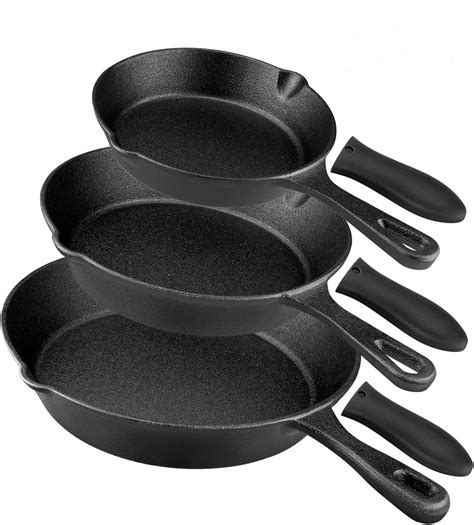 Cast Iron Skillet Set 3 Piece 6 Inch 8 Inch And 10 Inch Cast Iron Set With