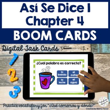 La Comida Food In Spanish Vocabulary Boom Cards Digital Task Cards