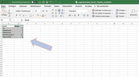 Excel Tabelle MS Excel Tabellen Erstellen