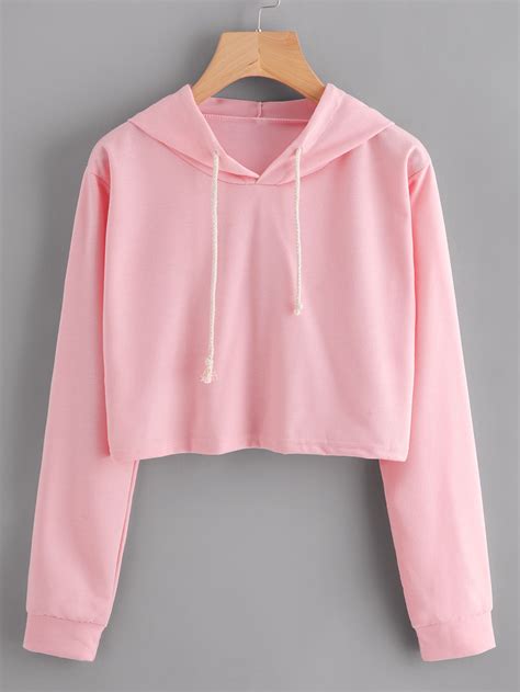 Crop Hooded Sweatshirt Cropped Hooded Sweatshirt Girls Fashion