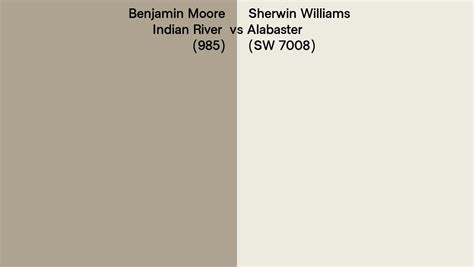 Benjamin Moore Indian River 985 Vs Sherwin Williams Alabaster SW