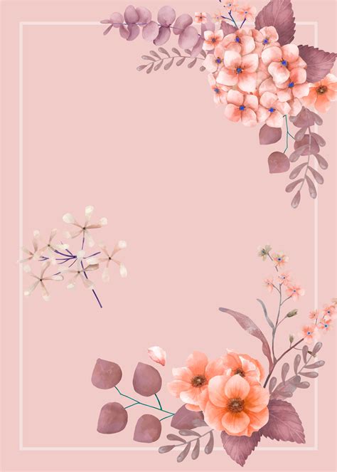 Pink themed floral wedding card - Download Free Vectors, Clipart