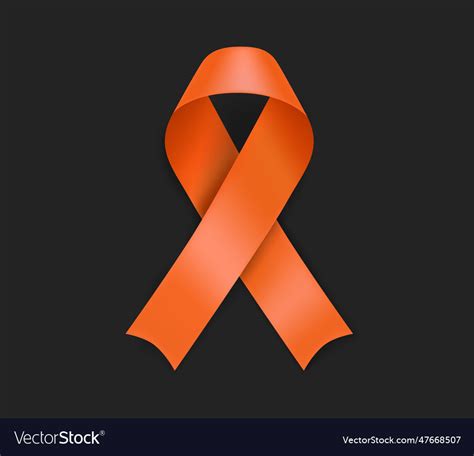 Leukemia cancer awareness symbol orange ribbon Vector Image