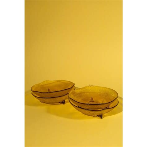 Vintage Amber Glass Bowls Set Of 4 Chairish