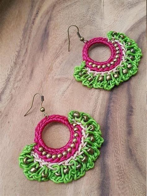 Pin De Myriam Hoyos Em Aretes Brincos De Croche Brincos Artesanais