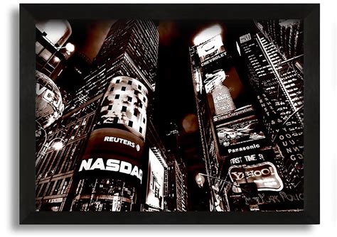 Ebern Designs Times Square New York City Brown Picture Frame