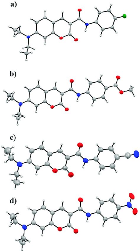 Ortep Diagram Of Compounds A 3b B 3f C 3h And D 3i Thermal Download Scientific