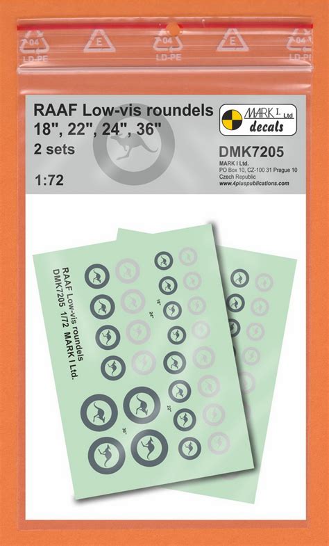 Raaf Low Vis Roundels Sheets Mark I Decals Dmk