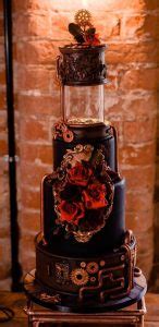 40 Stylish Dark Moody Wedding Cakes Black Steampunk Cake