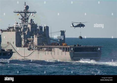 The Amphibious Dock Landing Ship Uss Oak Hill Lsd Receives A