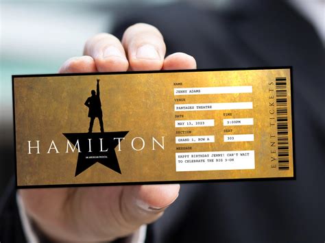 Printable Hamilton Tickets - Printable Word Searches