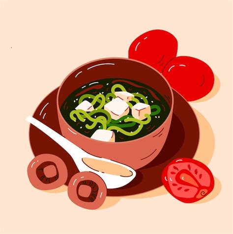 Miso Suppe Ein Gericht Der Japanischen K Che Suppe Mit Miso Paste