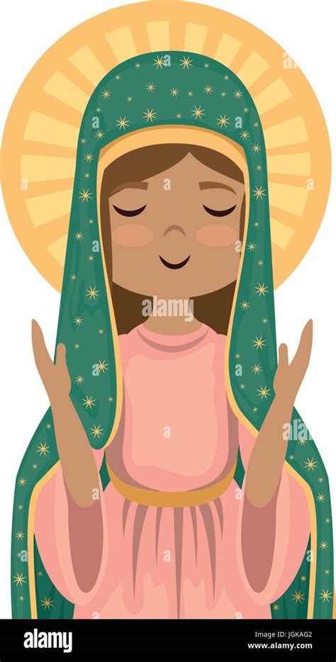 El icono de la Virgen María dibujos animados sobre fondo blanco