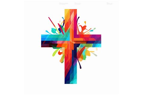 Svg Colorful Christian Cross Vector Illu Graphic By Lofianimations