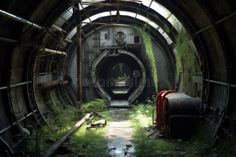 Abandoned Missile Silo With Open Hatch Stock Illustration