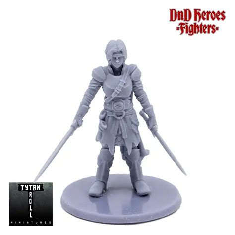 Female Human Fighter DnD Heroes 3D Print Resin Simtasia