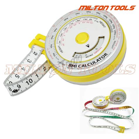 25pcs Lot Aluminum Bmi Measure Tape Bmi Calculator Health Tape Measure For Promotion T Body