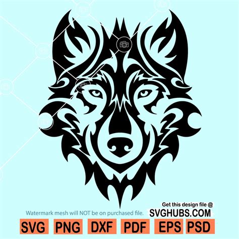 Wolf Face Svg Wolf Head Svg Wolf Svg Wolves Svg Wolf Tattoo Svg