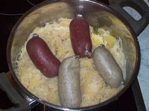 Sauerkraut Mit Blut Und Leberwurst Rezept Mit Bild Chefkoch De