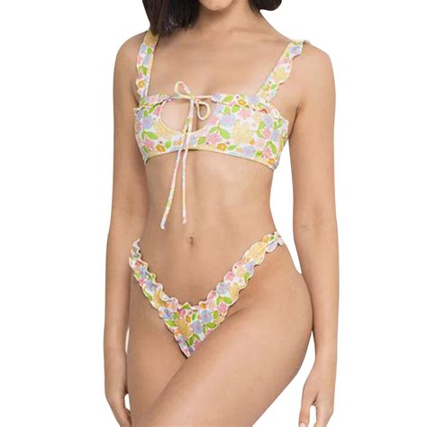 Xuapaodt Bikini Set New European And American Printed Bikini Sexy Thin