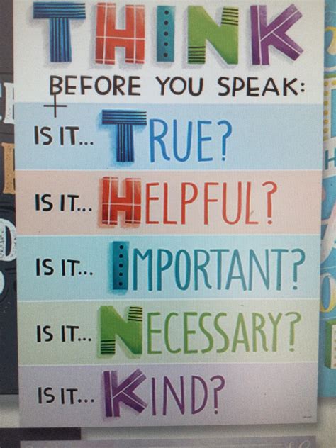 Think Before You Speak Poster - School Spot