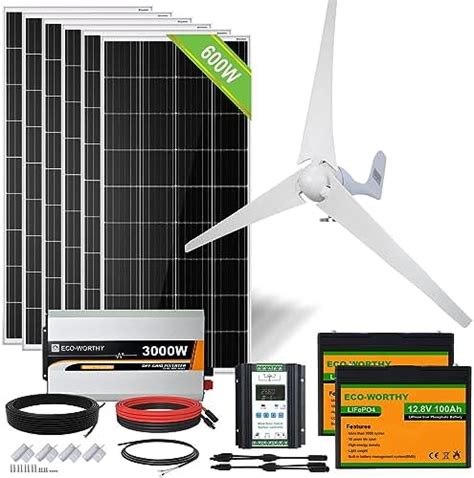 Eco Worthy V W Solar Wind Power Kit W Wind Turbine W