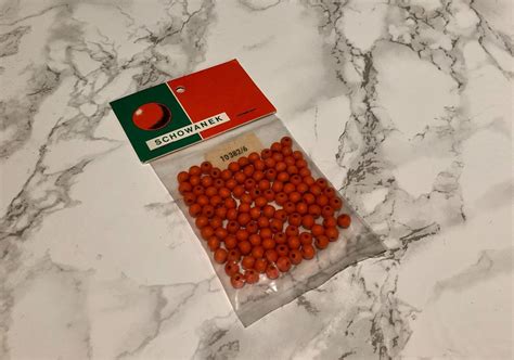 Vintage Original Schowanek Holzperlen 5mm Orange Zum Basteln Kaufen