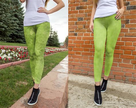 Lime Green Leggings Womens Light Green Leggings Etsy