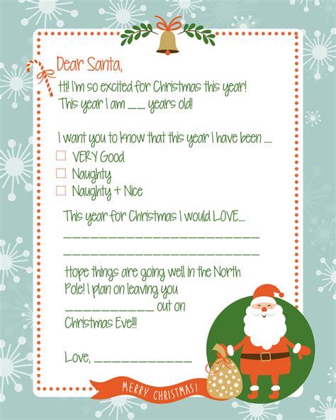 FREE Printable Letter to Santa – Let's DIY It All – With Kritsyn Merkley