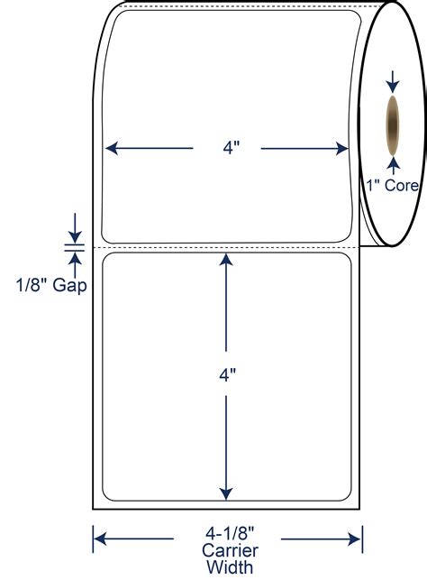 4″ X 4″ Thermal Transfer Label 1″ Core Industrialprintedparts