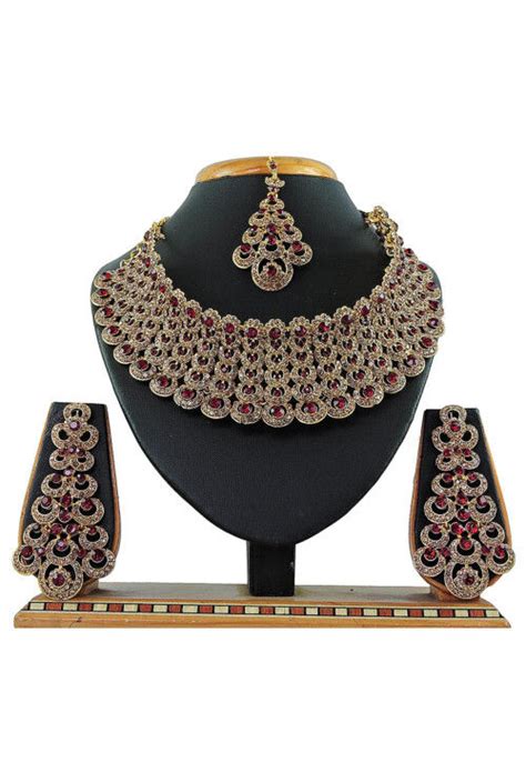 Buy Stone Studded Choker Necklace Set Online Jnv Utsav Fashion