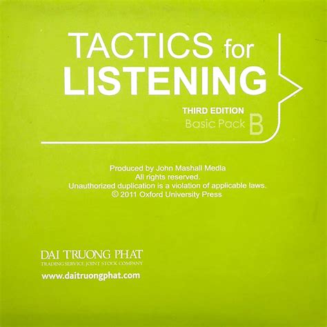 CD Tactics For Listening 3E Basic Pack B - FAHASA.COM