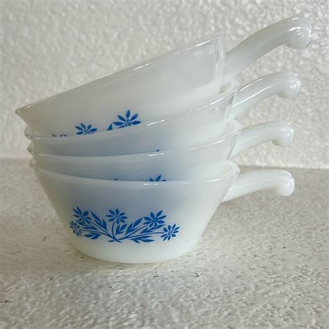 Anchor Hocking Dining Vtg Anchor Hocking Fireking Ware Blue Floral