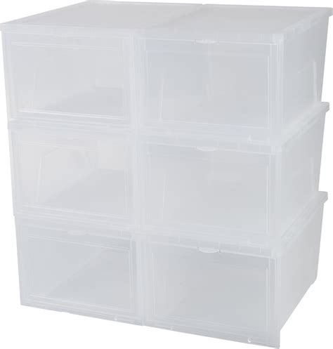 Iris Ohyama Set Of Shoe Boxes Shoe Cabinet Transparent Flap