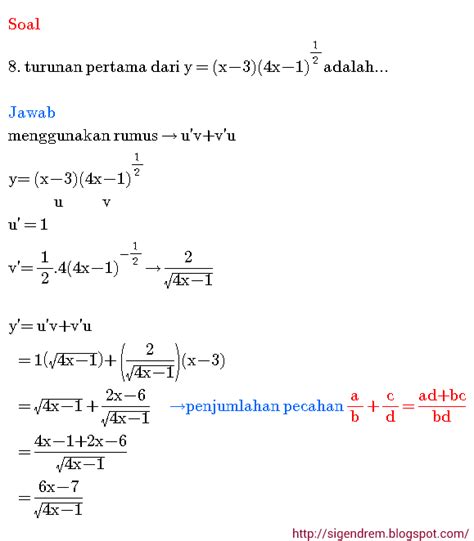 Contoh Soal Aplikasi Turunan Fungsi Dan Pembahasannya Lembar Edu