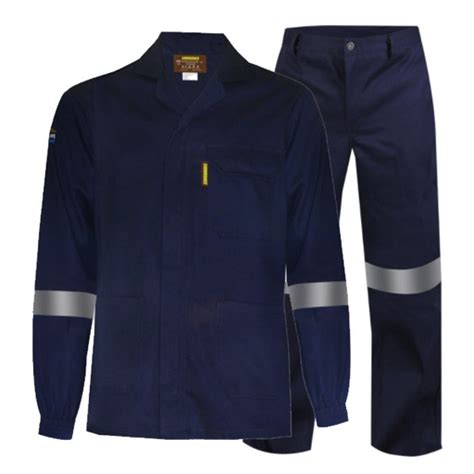 Two Piece Flame And Acid Resistant Navy Blue Conti Suit Quipco BW