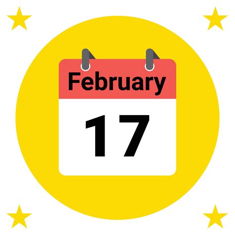 February 17 Daily Calendar Icon 25733899 Vector Art at Vecteezy